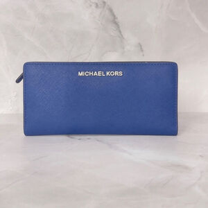Michael Kors Lg Card Case Carryall Wallet Sapphire Blue